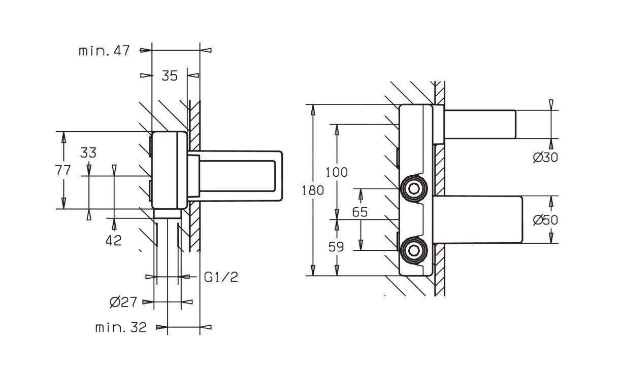 Hansa Vario - Inbouw Basisgarnituur Voor 2-gats Wastafelkraan, DN15 57860100 2 Hansa Vario - Inbouw Basisgarnituur Voor 2-gats Wastafelkraan, DN15 57860100 - Afbeelding 2
