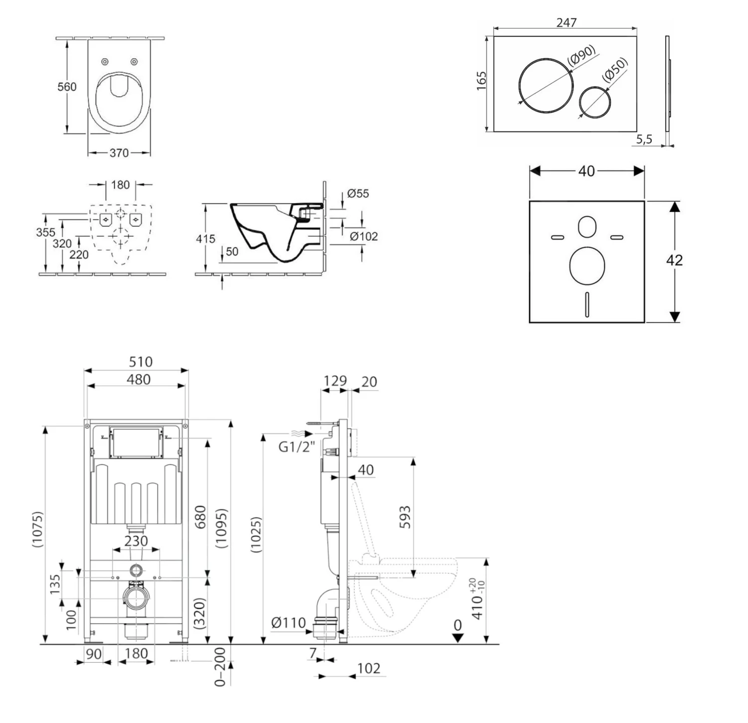 Kielle Genesis - Voorwand Montageset, Subway Toilet En Softclose Toiletbril, CeramicPlus, Gemini II Bedieningspaneel, Glanzend Wit/chroom SANI11AK3105 2 Kielle Genesis - Voorwand Montageset, Subway Toilet En Softclose Toiletbril, CeramicPlus, Gemini II Bedieningspaneel, Glanzend Wit/chroom SANI11AK3105 - Afbeelding 2