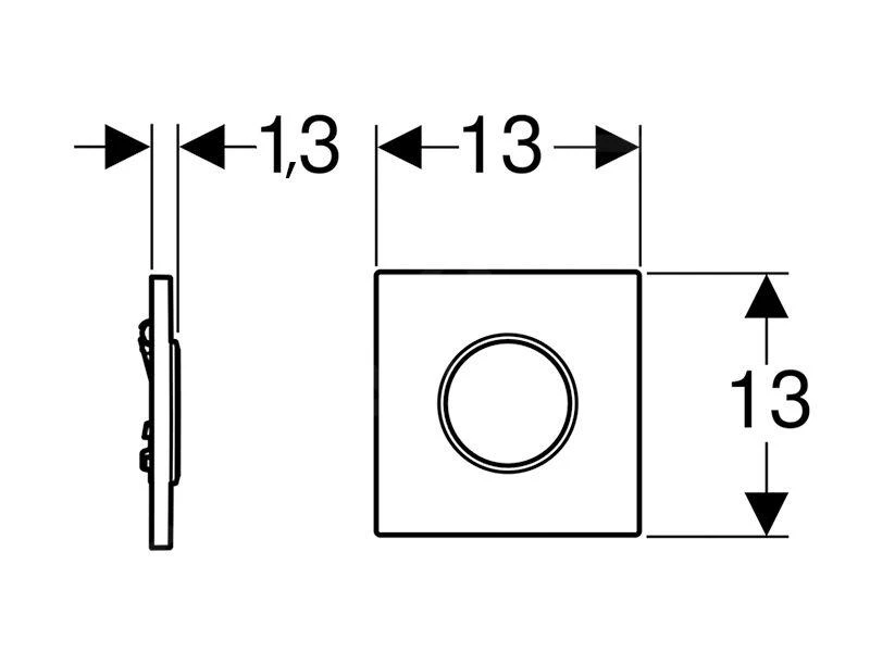 Geberit Spoelsystemen - Urinoirstuursysteem Met Pneumatische Spoelactivering, Bedieningsplaat Type 10, Zwart/chroom 116.015.KM.1 2 Geberit Spoelsystemen - Urinoirstuursysteem Met Pneumatische Spoelactivering, Bedieningsplaat Type 10, Zwart/chroom 116.015.KM.1 - Afbeelding 2