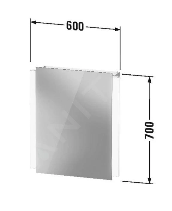 Duravit Ketho.2 - Spiegelkast Met LED Verlichting, 700x600x157 Mm, 1 Deur, Scharnieren Rechts K27135R00001000 2 Duravit Ketho.2 - Spiegelkast Met LED Verlichting, 700x600x157 Mm, 1 Deur, Scharnieren Rechts K27135R00001000 - Afbeelding 2
