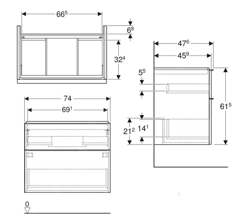 Geberit ICon - Wastafelonderkast 740x615x476 Mm, 2 Laden, Glanzend Wit 502.304.01.2 2 Geberit ICon - Wastafelonderkast 740x615x476 Mm, 2 Laden, Glanzend Wit 502.304.01.2 - Afbeelding 2