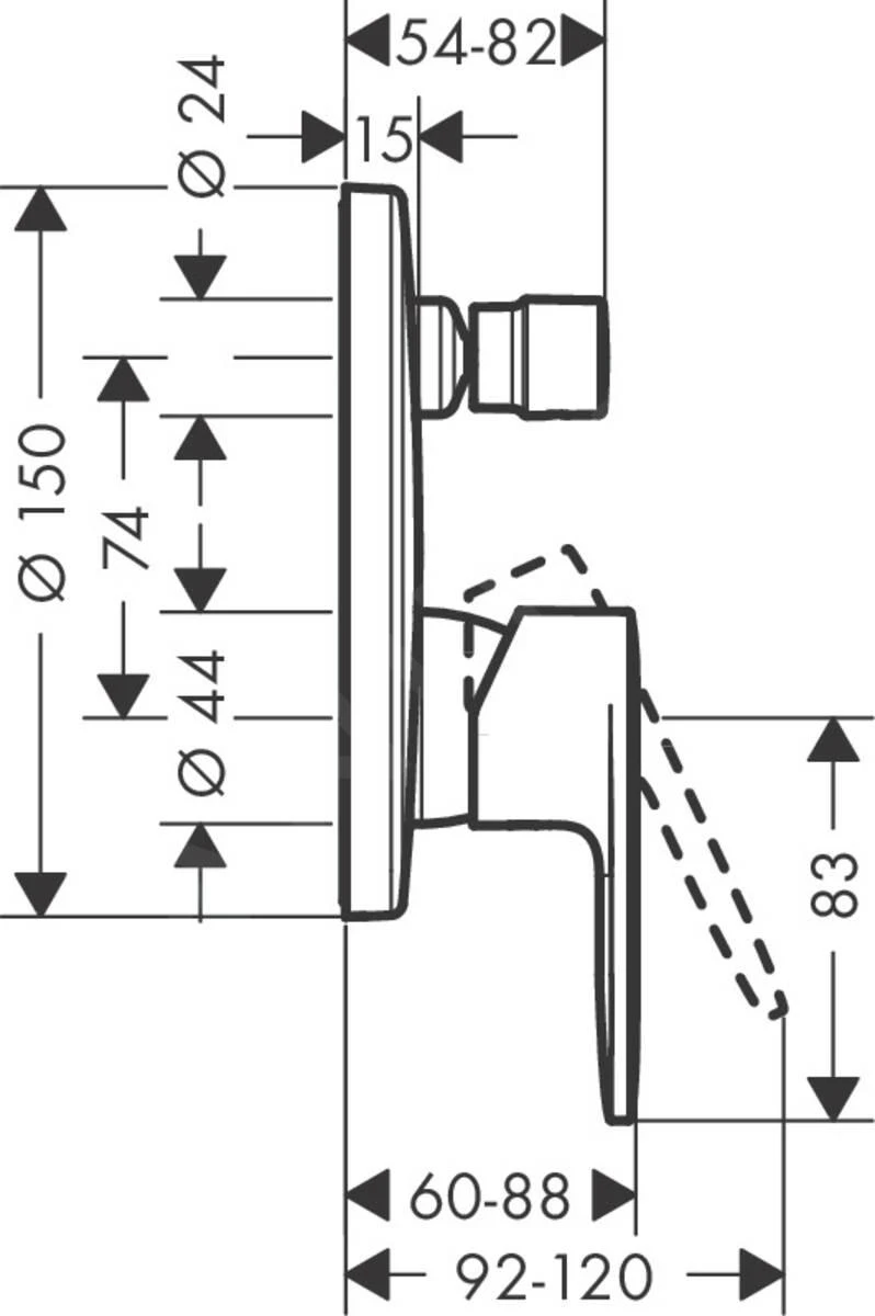 Hansgrohe Vernis Blend - Inbouw Badkraan, Mat Zwart 71466670 2 Hansgrohe Vernis Blend - Inbouw Badkraan, Mat Zwart 71466670 - Afbeelding 2