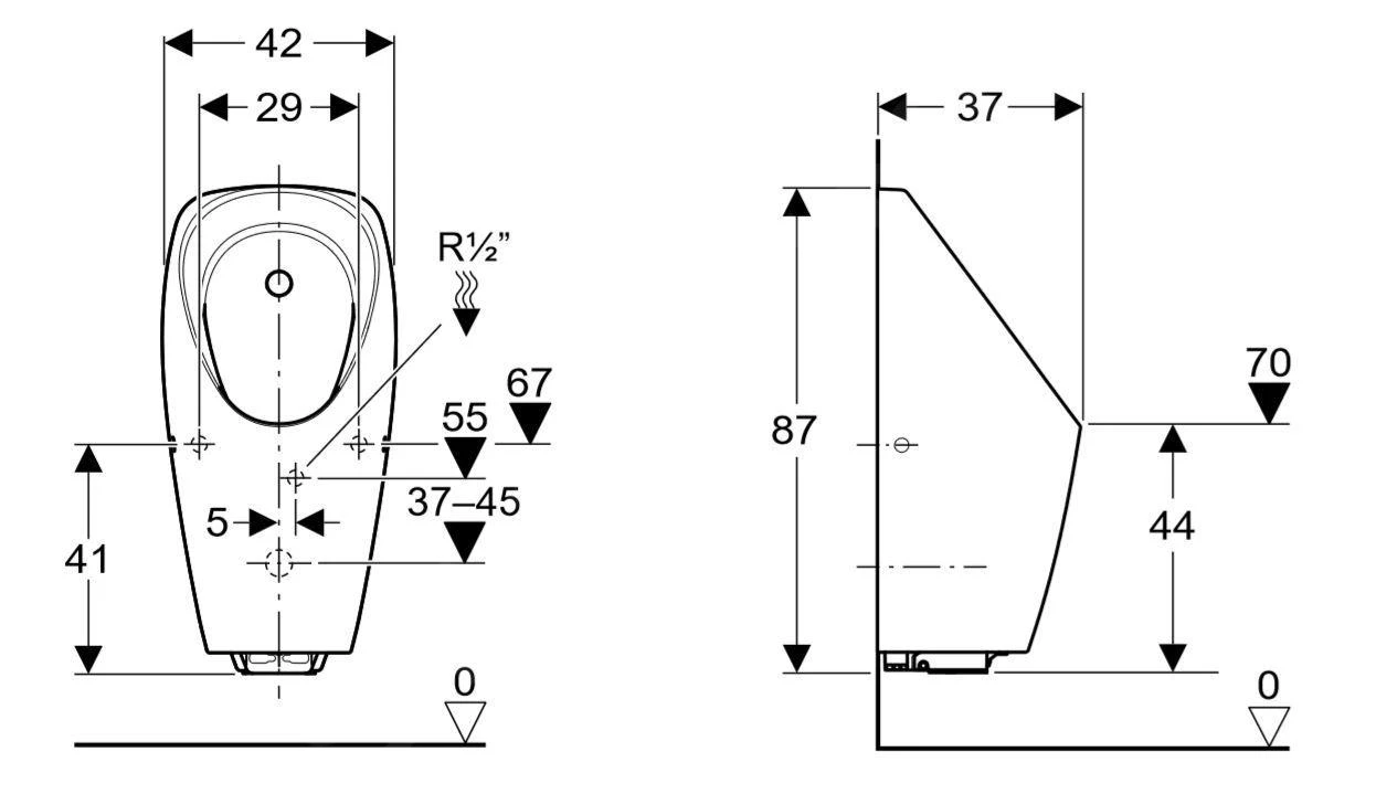 Geberit Urinoirs - Urinoir Tamina, Voor Geïntegreerd Besturing, Generatorvoeding, Wit 116.144.00.1 2 Geberit Urinoirs - Urinoir Tamina, Voor Geïntegreerd Besturing, Generatorvoeding, Wit 116.144.00.1 - Afbeelding 2