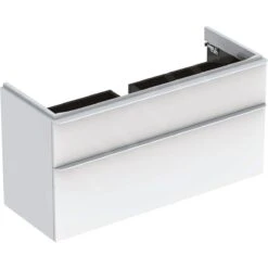 Geberit Smyle Square - Wastafelkast, 1184x470x617 Mm, 2 Laden, Glanzend Wit/mat Wit 500.355.00.1