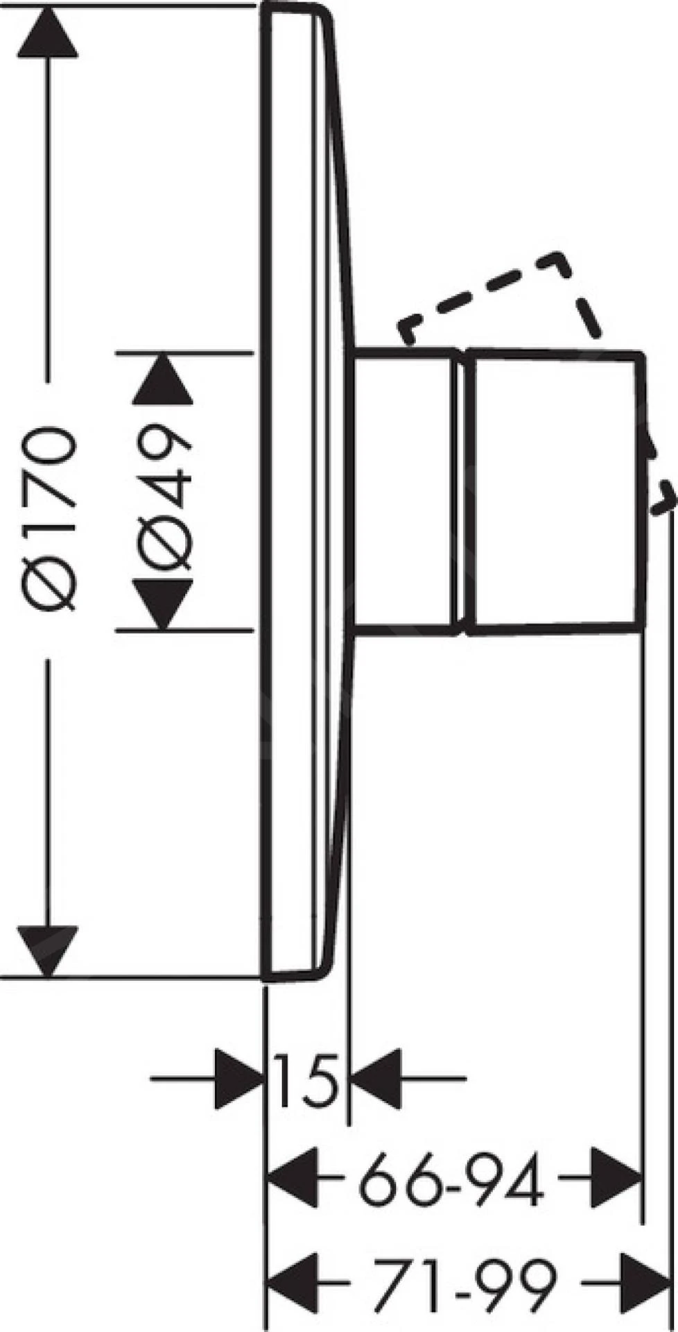 Axor Uno - Afdekset Douchekraan Met Zero Greep, Geborsteld Nikkel 45605820 2 Axor Uno - Afdekset Douchekraan Met Zero Greep, Geborsteld Nikkel 45605820 - Afbeelding 2