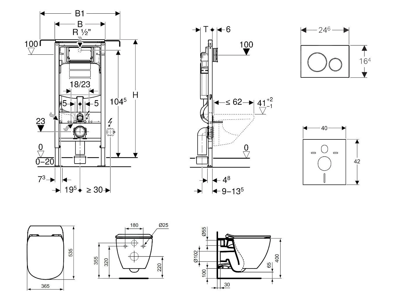 Geberit Duofix - Set Voorwandinstallatie, Toilet En Ideal Standard Tesi Zitting, Bedieningspaneel Sigma20, Aquablade, SoftClose, Wit/glanzend Chroom 111.355.00.5 NU4 2 Geberit Duofix - Set Voorwandinstallatie, Toilet En Ideal Standard Tesi Zitting, Bedieningspaneel Sigma20, Aquablade, SoftClose, Wit/glanzend Chroom 111.355.00.5 NU4 - Afbeelding 2