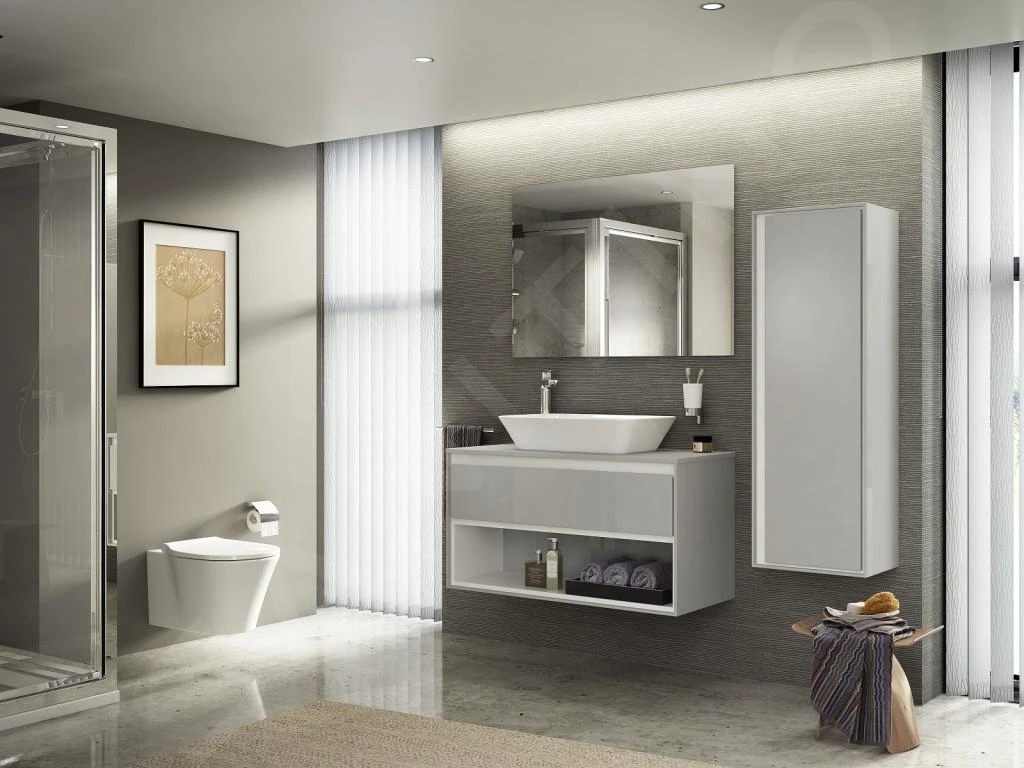 Ideal Standard Connect Air - Wastafelonderkast 1000x440x517 Mm, Glanzend Lichtgrijs/wit Mat E0828EQ 3 Ideal Standard Connect Air - Wastafelonderkast 1000x440x517 Mm, Glanzend Lichtgrijs/wit Mat E0828EQ - Afbeelding 3