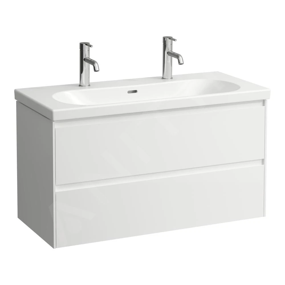Laufen Lani - Wastafelonderkast, 98x45x52 Cm, 2 Laden, Mat Wit H4035621122601 1 Laufen Lani - Wastafelonderkast, 98x45x52 Cm, 2 Laden, Mat Wit H4035621122601