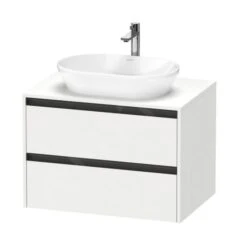 Duravit Ketho.2 - Wastafelonderkast Met Uitsparing 568x800x550 Mm, 2 Laden, Mat Wit K24895018180000