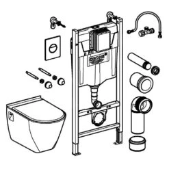 Grohe Solido - Toiletset Met Hangend Toilet + Softclose Wc Bril, Nova Cosmopolitan Drukknop, Chroom 38950000 -Badkamer Luxe ce677c754da016edefdcf0ec