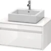 Duravit Ketho - Wastafelonderkast 426x800x550 Mm, 1 Lade, Glanzend Wit KT669402222