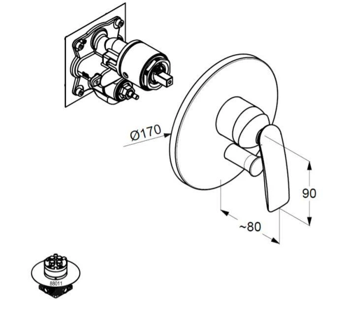 Kludi Balance - Inbouwkraan Voor 2 Functies, Mat Zwart/chroom 526508775 2 Kludi Balance - Inbouwkraan Voor 2 Functies, Mat Zwart/chroom 526508775 - Afbeelding 2