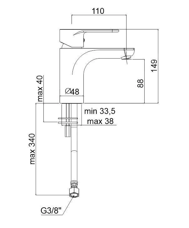 Paffoni Green - Wastafelkraan, Energy Saving, Chroom GR071CR-ES 2 Paffoni Green - Wastafelkraan, Energy Saving, Chroom GR071CR-ES - Afbeelding 2
