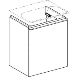 Geberit Smyle Square - Wastafelkast, 536x433x617 Mm, 1 Deur, Scharnieren Rechts, Glanzend Wit/mat Wit 500.365.00.1 -Badkamer Luxe d21c8de9aa2c3d906df3bdfd 2