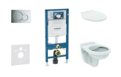 Geberit Duofix - Set Voorwandinstallatie, Closet Alpha Met WC-zitting, Bedieningspaneel Sigma01, Glanzend Chroom 111.300.00.5 NR2