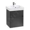 Villeroy & Boch Collaro - Wastafelkast, 460x546x374 Mm, 2 Laden, Mat Zwart C00600PD