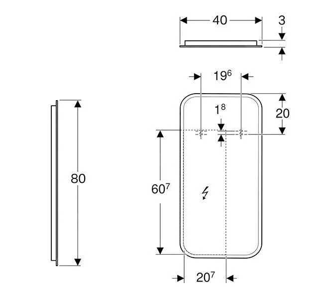 Geberit MyDay - Spiegel Met LED-verlichting En Verwarming, 400x800 Mm 824340000 2 Geberit MyDay - Spiegel Met LED-verlichting En Verwarming, 400x800 Mm 824340000 - Afbeelding 2