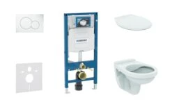Geberit Duofix - Set Voorwandinstallatie, Closet Alpha Met WC-zitting, Sigma01 Bedieningsknop, Alpine Wit 111.300.00.5 NR1
