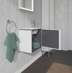 Duravit L-Cube - Wastafelonderkast 400x420x294 Mm, Links, 1 Deur, Glanzend Wit LC6272L2222 -Badkamer Luxe d3db40bece8b65c190e48aac