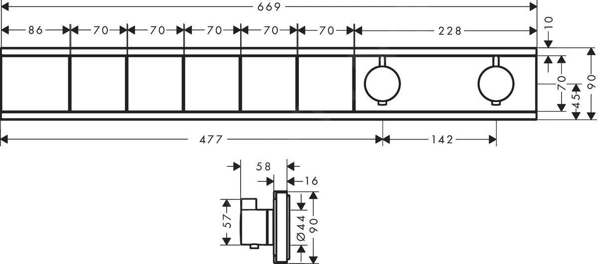 Hansgrohe RainSelect - Afbouwdeel Voor Inbouw Douchethermostaat Voor 5 Functies, Mat Wit 15384700 2 Hansgrohe RainSelect - Afbouwdeel Voor Inbouw Douchethermostaat Voor 5 Functies, Mat Wit 15384700 - Afbeelding 2