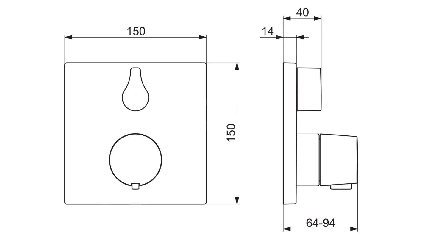 Hansa Living - Thermostatische Inbouwkraan Voor 2 Uitgangen, Chroom 81149562 2 Hansa Living - Thermostatische Inbouwkraan Voor 2 Uitgangen, Chroom 81149562 - Afbeelding 2