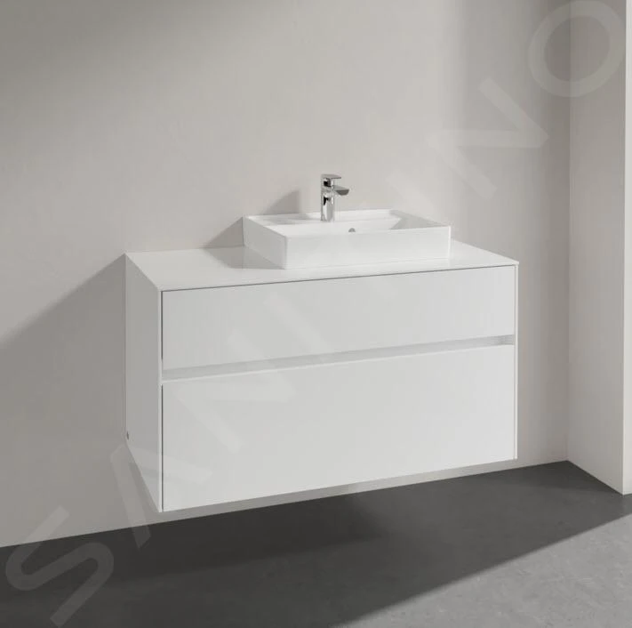 Villeroy & Boch Collaro - Wastafelonderkast, 1000x548x500 Mm, 2 Laden, Glossy White C01500DH 7 Villeroy & Boch Collaro - Wastafelonderkast, 1000x548x500 Mm, 2 Laden, Glossy White C01500DH - Afbeelding 7