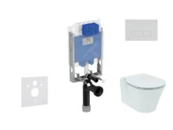 Ideal Standard ProSys - Toiletset- Inbouwreservoir, Closet, WC-zitting Connect Air, Oleas M2 Bedieningsplaat, Aquablade, SoftClose, Mat Chroom ProSys80M SP92