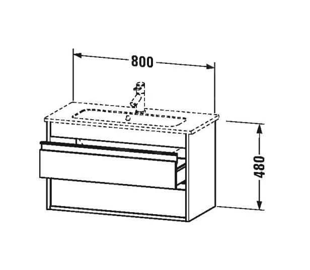 Duravit Ketho - Wastafelonderkast 480x800x385 Mm, 2 Lades, Glanzend Wit KT645302222 2 Duravit Ketho - Wastafelonderkast 480x800x385 Mm, 2 Lades, Glanzend Wit KT645302222 - Afbeelding 2