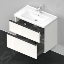 Duravit D-Neo - Wastafelonderkast 784x625x452 Mm, 2 Laden, Glanzend Wit DE435502222 -Badkamer Luxe d713a209210c7393d15a2113