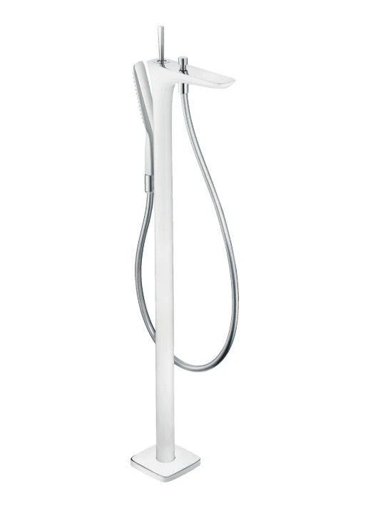 Hansgrohe PuraVida - Vrijstaande Badkraan, Wit/chroom 15473400 1 Hansgrohe PuraVida - Vrijstaande Badkraan, Wit/chroom 15473400