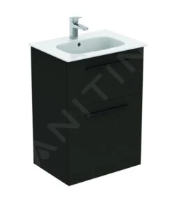 Ideal Standard I.Life A - Wastafelkast, 600x440x853 Mm, 2 Laden, Mat Carbon Grijs T5273NV -Badkamer Luxe d793019bf57f830f85fabe1e