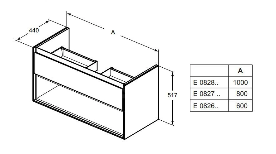 Ideal Standard Connect Air - Wastafelonderkast 1000x440x517 Mm, Glanzend Lichtgrijs/wit Mat E0828EQ 2 Ideal Standard Connect Air - Wastafelonderkast 1000x440x517 Mm, Glanzend Lichtgrijs/wit Mat E0828EQ - Afbeelding 2
