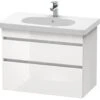 Duravit DuraStyle - Wastafelonderkast 610x800x453 Mm, 2 Laden, Glanzend Wit DS648402222