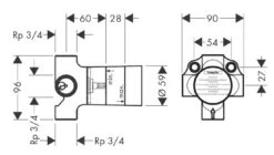 Hansgrohe Trio/Quattro - Basisgarnituur 4-weg Omstelkraan 15930180 -Badkamer Luxe d8a682d45d36fcc8236845cb