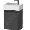 Duravit Ketho.2 - Wastafelkast 440x364x238 Mm, 1 Deur, Scharnieren Links, Grafiet Mat K25071L49490000
