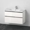 Duravit D-Neo - Wastafelonderkast Met Wastafel, 1005x775x480 Mm, 2 Laden, Glanzend Wit DE012202222