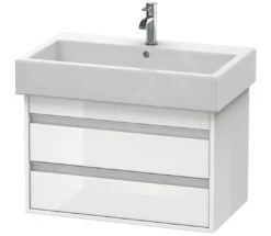 Duravit Ketho - Wastafel Onderkast 480x750x440 Mm, 2 Laden, Glanzend Wit KT663702222