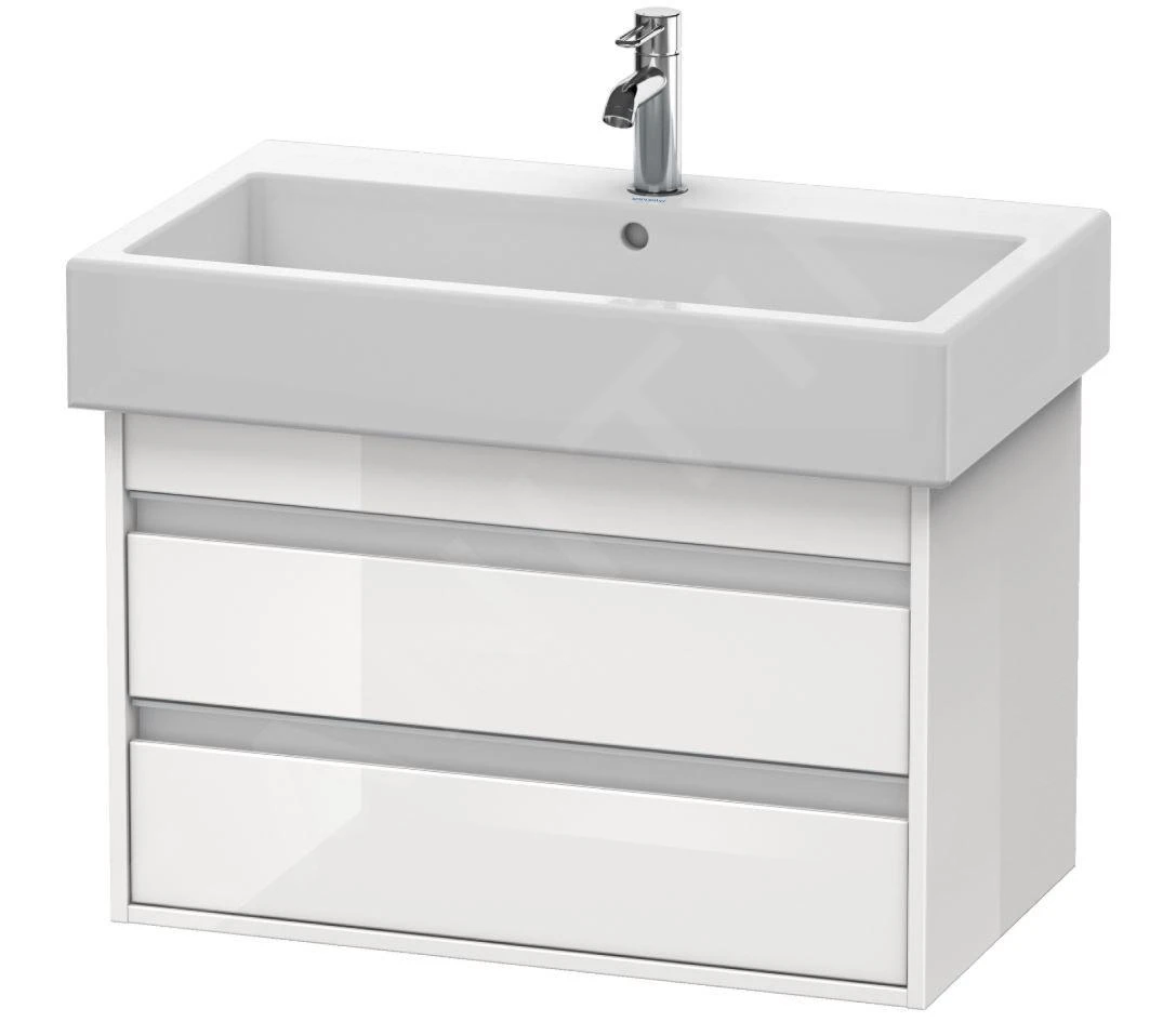 Duravit Ketho - Wastafel Onderkast 480x750x440 Mm, 2 Laden, Glanzend Wit KT663702222 1 Duravit Ketho - Wastafel Onderkast 480x750x440 Mm, 2 Laden, Glanzend Wit KT663702222