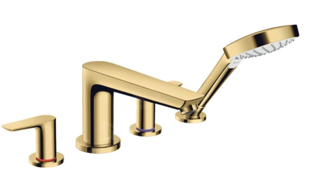 Hansgrohe Talis E - Badrand Kraan, 4 Gats Combinatie, Gepolijst Goud 71748990 1 Hansgrohe Talis E - Badrand Kraan, 4 Gats Combinatie, Gepolijst Goud 71748990