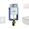 Geberit Kombifix - Inbouwreservoir Voor Hangend Toilet Met SIGMA01 Bedieningsknop, Alpine Wit + Ideal Standard Tesi - Hangend Toilet En Wc-bril 110.302.00.5 NF1