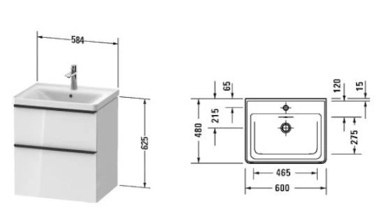Duravit D-Neo - Wastafelonderkast Met Wastafel, 625x584x452 Mm, 2 Laden, Black Oak DE0147016160000 2 Duravit D-Neo - Wastafelonderkast Met Wastafel, 625x584x452 Mm, 2 Laden, Black Oak DE0147016160000 - Afbeelding 2