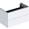 Geberit ONE - Wastafelonderkast 745x465x395 Mm, 2 Laden, Met LED Verlichting En Afvoerregeling, Glanzend Wit 500.381.01.1