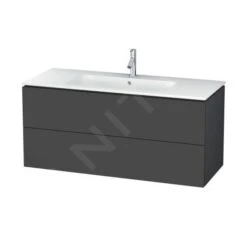 Duravit L-Cube - Wastafelonderkast 550x1220x481 Mm, 2 Laden, Grafiet Mat LC624304949