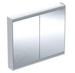 Geberit ONE - Spiegelkast Met LED-verlichting, 1050x900x150 Mm, 2 Deuren, Aluminium 505.814.00.1