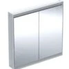 Geberit ONE - Spiegelkast Met LED-verlichting, 900x900x150 Mm, 2 Deuren, Inbouw, Aluminium 505.803.00.1