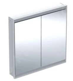 Geberit ONE - Spiegelkast Met LED-verlichting, 900x900x150 Mm, 2 Deuren, Inbouw, Aluminium 505.803.00.1