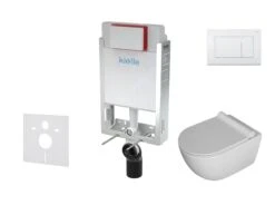 Kielle Genesis - Set Voorwandinstallatie, Toilet Gaia, Toiletbril Softclose En Bedieningspaneel Gemini III, Wit Glans 30505SZ05