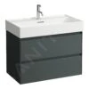 Laufen Lani - Wastafelonderkast, 79x44x52 Cm, 2 Laden, Grijs H4035521122661