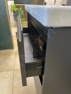 Laufen Lani - Wastafelonderkast, 79x44x52 Cm, 2 Laden, Grijs H4035521122661 -Badkamer Luxe de0caf2372b19418f33276ff 1