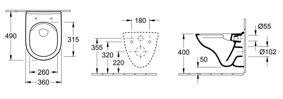 Villeroy & Boch O.novo - Compact Wandcloset, DirectFlush, CeramicPlus, Alpine Wit 5688R0R1 2 Villeroy & Boch O.novo - Compact Wandcloset, DirectFlush, CeramicPlus, Alpine Wit 5688R0R1 - Afbeelding 2